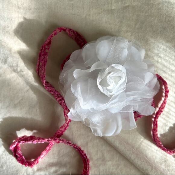 RARE!! For Love & Lemons Flower Fabric Choker Necktie - Picture 2 of 4